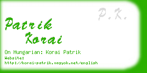 patrik korai business card